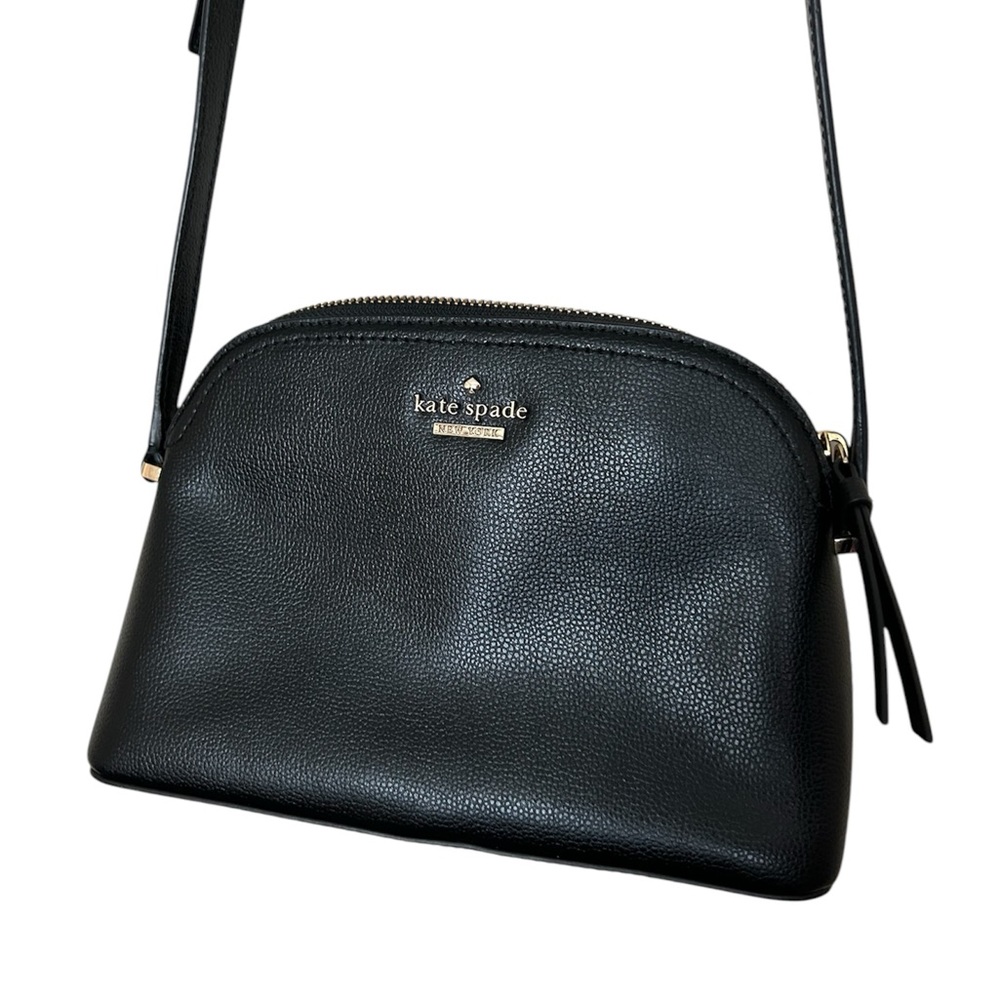Kate Spade Black Caviar Leather Peggy Patterson Drive Crossbody Handbag